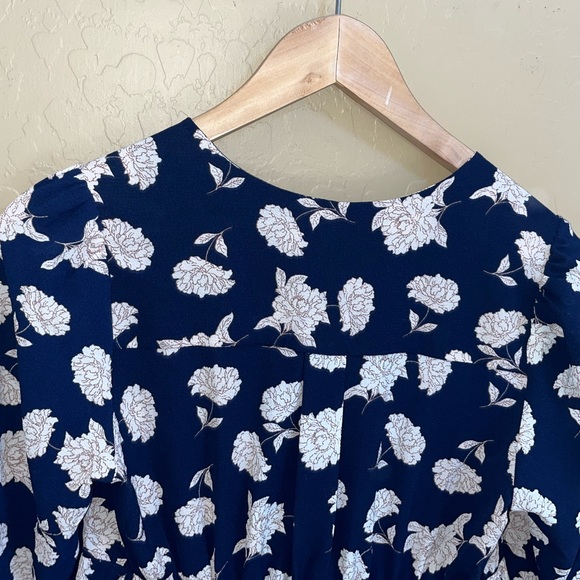 Monteau Blue Flower Patterned Mini Dress - Picture 6 of 7